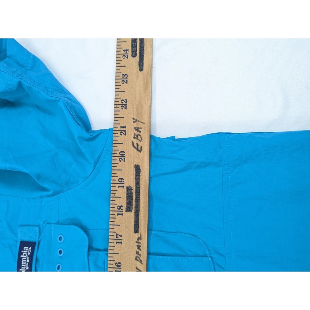 Columbia Fishing Shirt Mens Small Bahama Elite Upf 50 Aqua Blue Green PFG Omni - Picture 10 of 12